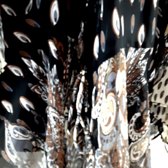 Plus Size 1x Umgee Black and Brown Sheer Vest with Elegant Design - Picture 11 of 12